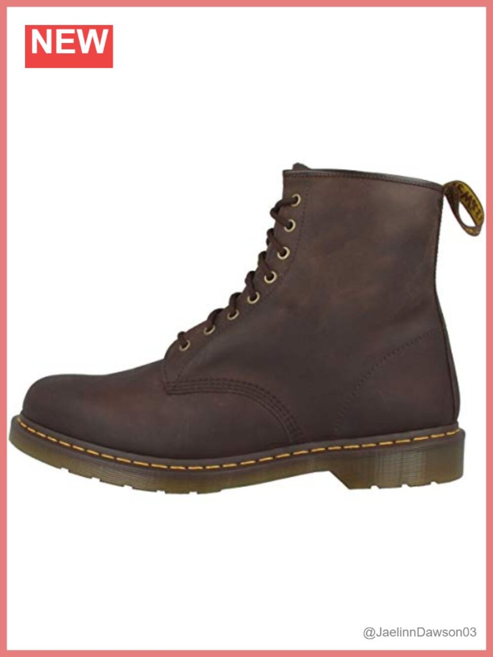 Leather 8 Eye Combat Boot Lace Up Chunky Sole Unisex